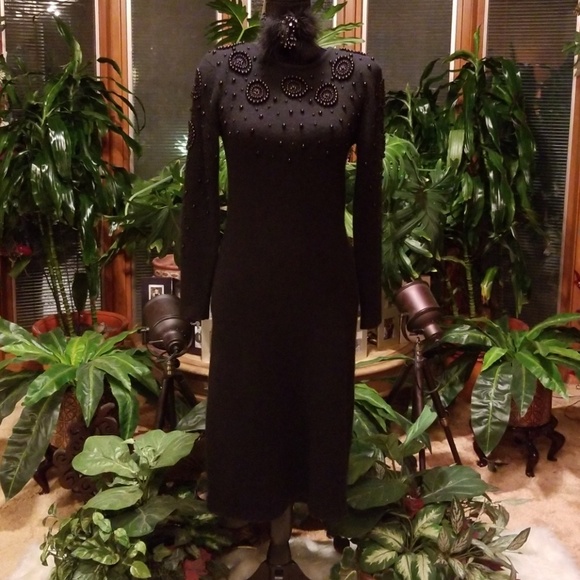 Vintage Outlander Beaded Black Dress - Picture 4 of 6